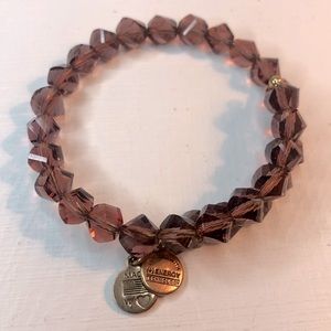 Alex And Ani Plum Crystal Beaded Wrap Bracelet